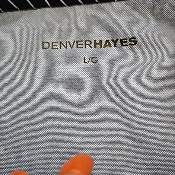 Denver Hayes Men's Polo Long Sleeves Cotton Shirt Large Burgundy/White LG - Picture 7 of 16